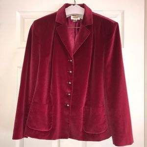 ❣️❤️‍🔥💕TALBOTS 12W Reddish-pink velvet beautiful blazer